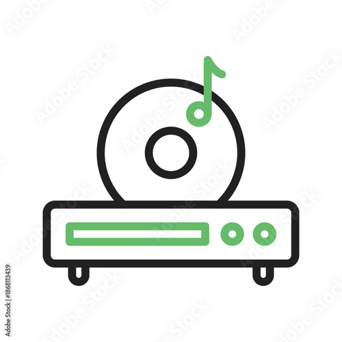 Disc Player icon vector image. Suitable for mobile apps, web apps and print media.