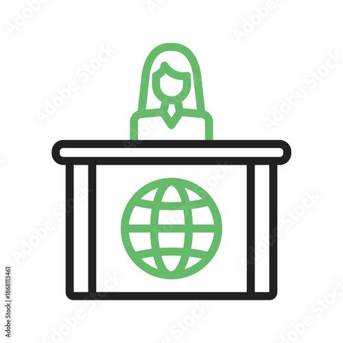 Female Anchor icon vector image. Suitable for mobile apps, web apps and print media.