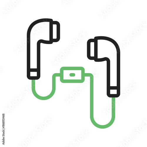 Earphones icon vector image. Suitable for mobile apps, web apps and print media.
