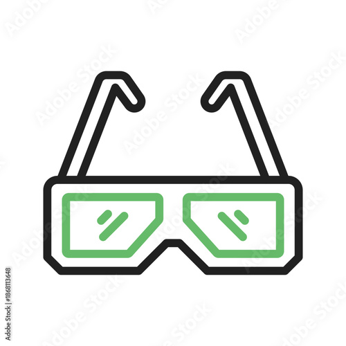 3D glasses icon vector image. Suitable for mobile apps, web apps and print media.