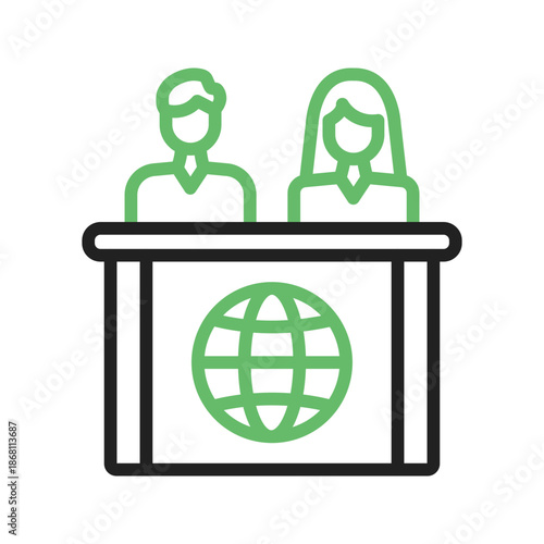 Anchors on News Desk icon vector image. Suitable for mobile apps, web apps and print media.