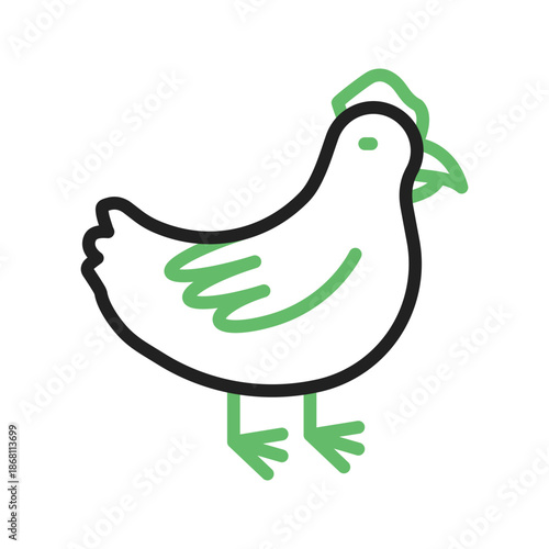 Chicken icon vector image. Suitable for mobile apps, web apps and print media.