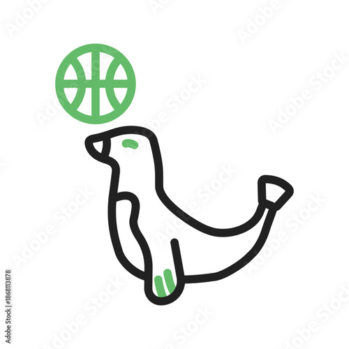 Sea Dog Performing icon vector image. Suitable for mobile apps, web apps and print media.