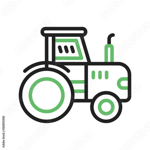 Tractor icon vector image. Suitable for mobile apps, web apps and print media.