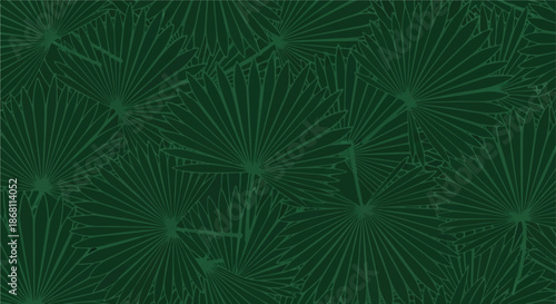 Aesthetic Seamless Pattern of Dark Green Tropical Palm Leaves for Nature Background Texture