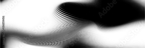 Halftone gradient. Dotted gradient, smooth dots spraying and halftones dot background seamless horizontal geometric pattern vector template set.