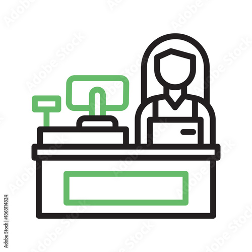 Cashier icon vector image. Suitable for mobile apps, web apps and print media.
