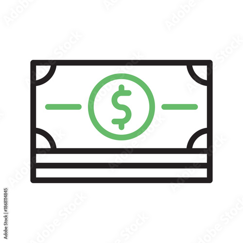Dollar Currency icon vector image. Suitable for mobile apps, web apps and print media.