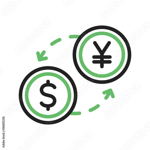 Currency Exchange icon vector image. Suitable for mobile apps, web apps and print media.