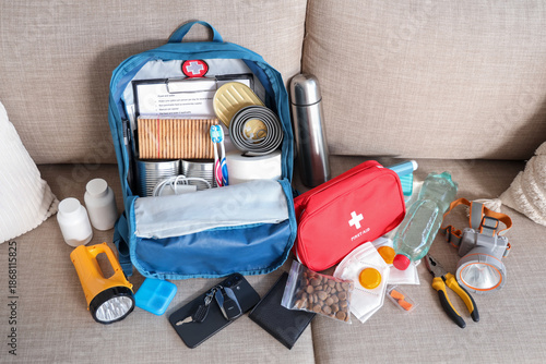 Emergency backpack with nec...