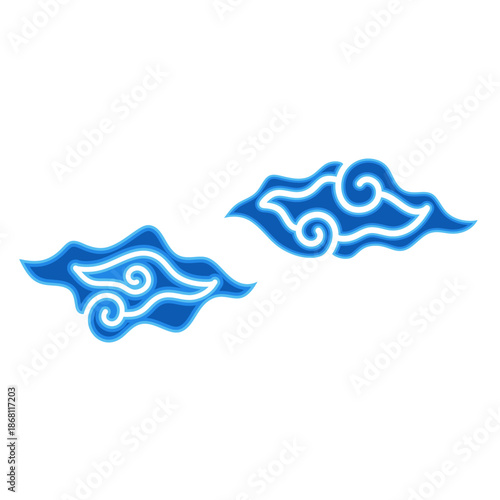 Hand Drawn Batik Mega Mendung Vector Seamless Pattern