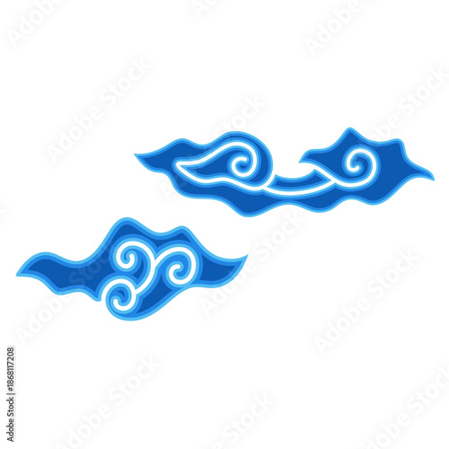 Hand Drawn Batik Mega Mendung Vector Seamless Pattern