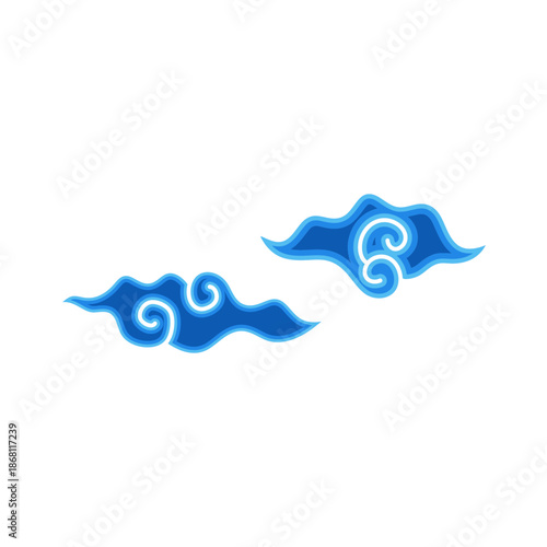 Hand Drawn Batik Mega Mendung Vector Seamless Pattern