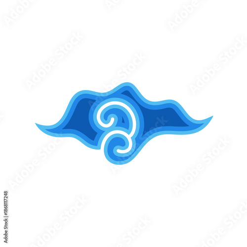 Hand Drawn Batik Mega Mendung Vector Seamless Pattern