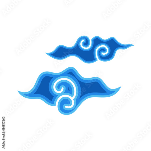 Hand Drawn Batik Mega Mendung Vector Seamless Pattern