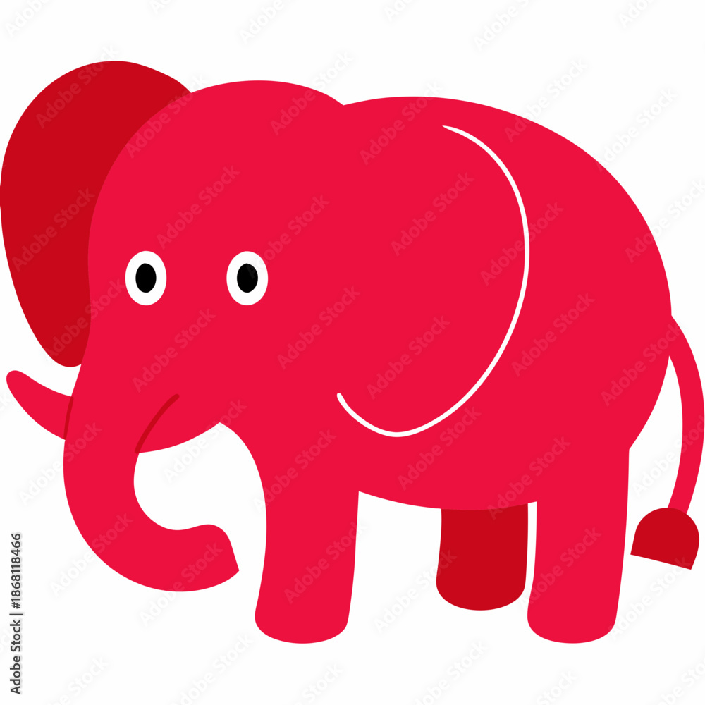 Obraz premium Red cartoon elephant