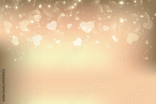 Golden Sparkling Romantic Background with Glitter and Soft Glow for Luxury and Valentine Design