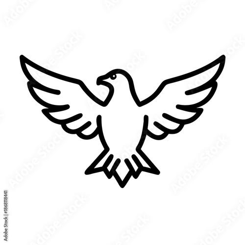 Illustrated bird in flight