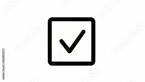 Checkmark in a Box - Symbol of Completion and Confirmation.