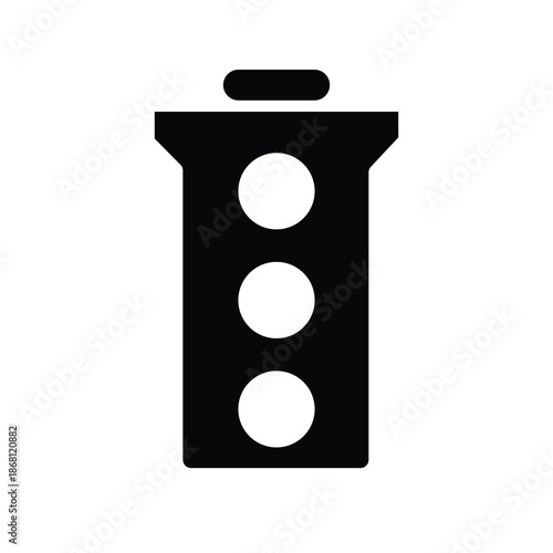 Minimal traffic lights icon representing road signals traffic control and urban transportation safety