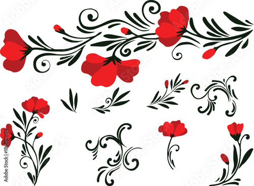 Blurry red cells isolated on transparent background