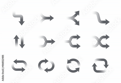 Arrow gradient icon set