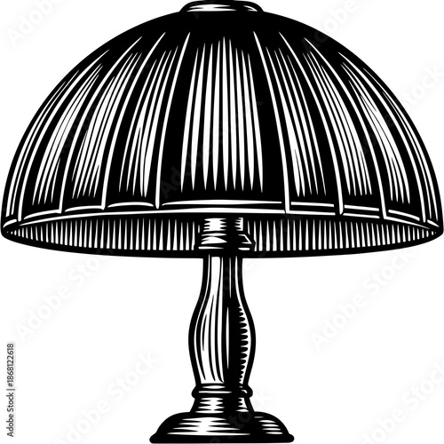 Elegant table lamp with ribbed shade