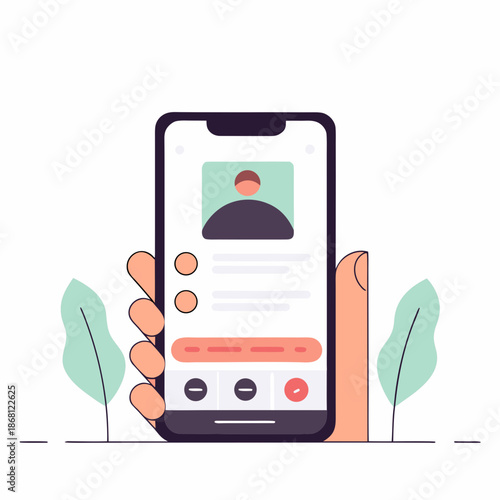 Person viewing social media profile