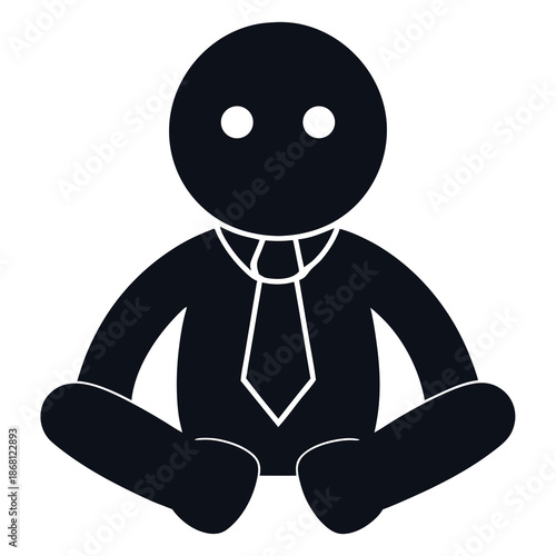 Business doll in meditation pose