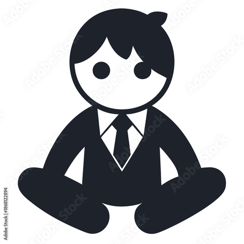 Businessman in meditation pose