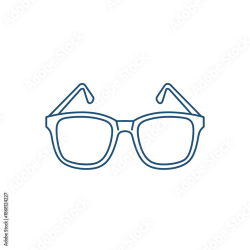 Minimalist Outline Icon of Stylish Eyeglasses, Simple Vector Graphic