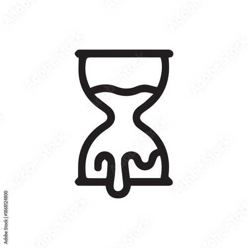 Fluid Time Flowing Black Outline Icon Symbolizing Dynamic Moments and Urgency