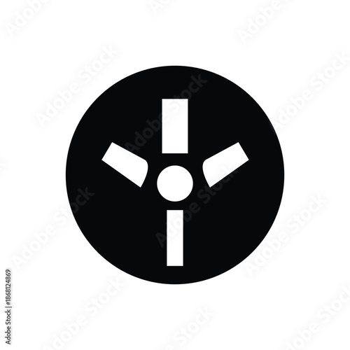 Minimal tire icon representing vehicle wheel durability traction and automotive safety
