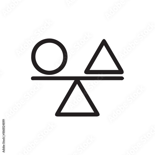 Perfect geometric equilibrium a simple diagram illustrating balance between circle and triangle