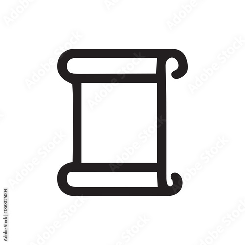 Minimalist Rolled Paper Scroll Icon Conveying Old Documents and Archival Records