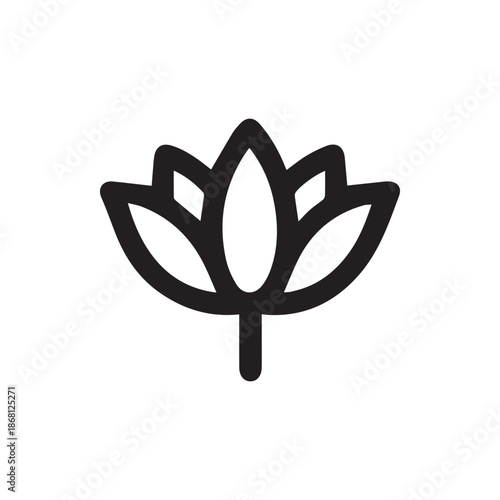 Minimalist Lotus Flower Icon Symbolizing Purity Enlightenment and Beauty
