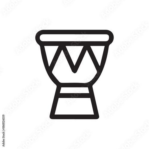 Minimalist Djembe Drum Icon Representing World Music and Rhythmic Culture