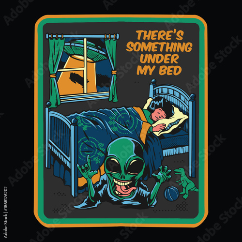 handdrawn retro comic band for album music aliens story