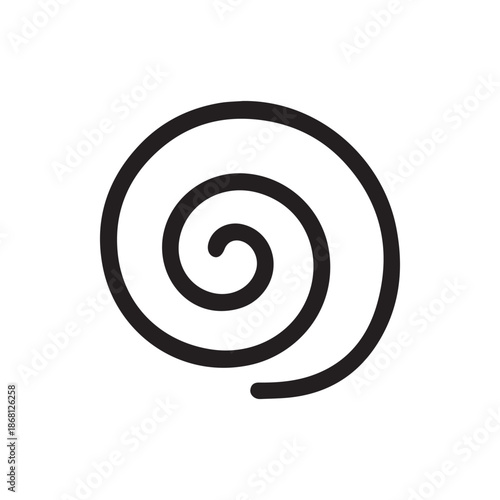 Dynamic Black Spiral Outline Icon A Simple Graphic Design Element with Hypnotic Swirls