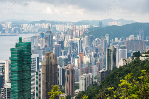 Wallpaper Mural View of Hong Kong and Kowloon from Victoria peak. Panorama of Hong Kong, skyscrapers and nature. 21 May 2025, Hong Kong, China Torontodigital.ca
