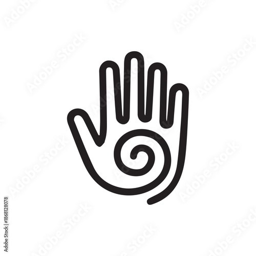 Sacred Hand Gesture with Empowering Spiral Pattern Reflecting Spiritual Journey