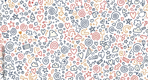 Whimsical doodle pattern