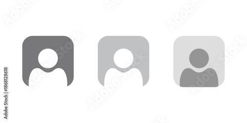 Default avatar profile icon in square. Social media user photo symbol