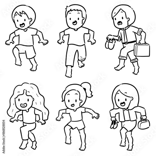 vector of people walking on tiptoe