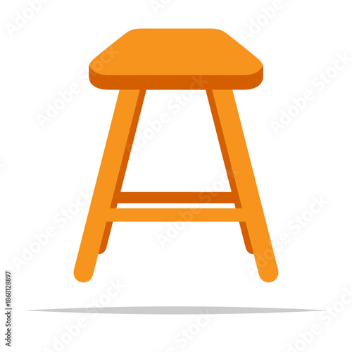 Wooden stool flat color vector isolated illustration