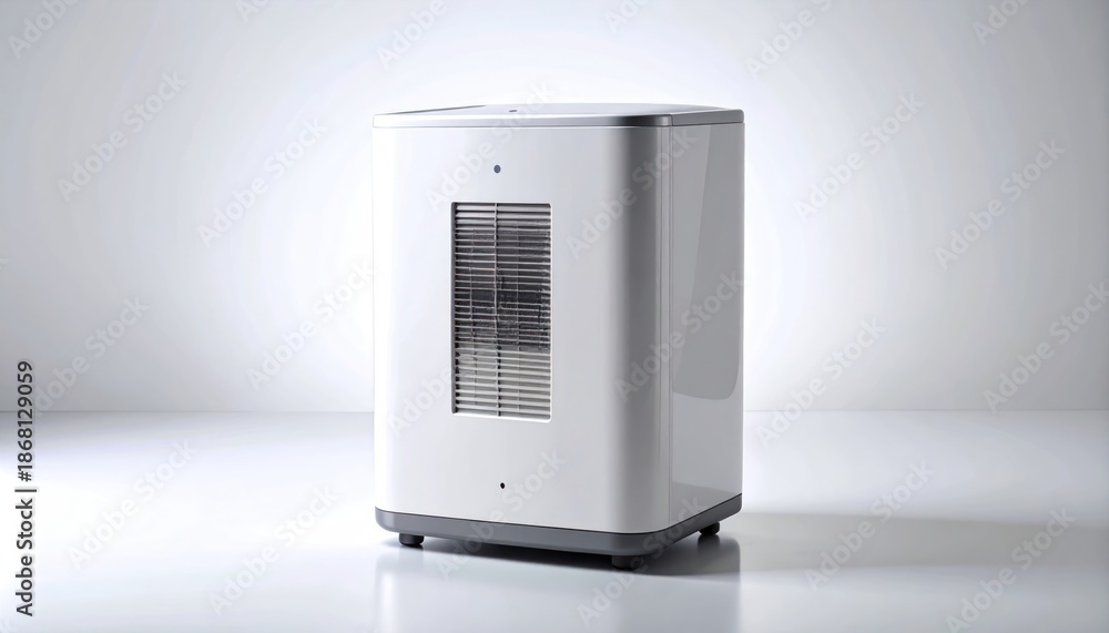 Fototapeta premium Modern White Air Purifier on White Background for Clean Air.