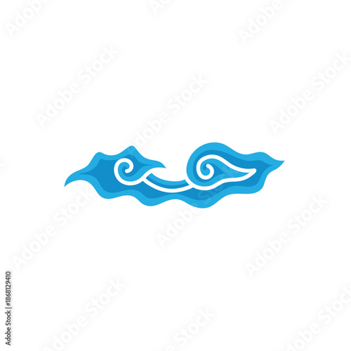 Indonesian mega cloudy batik motif vector illustration.