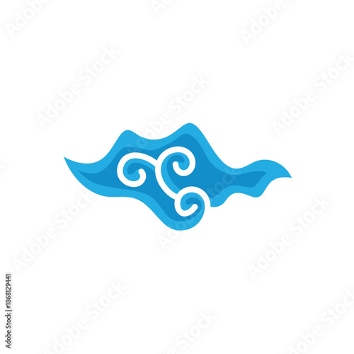 Indonesian mega cloudy batik motif vector illustration.