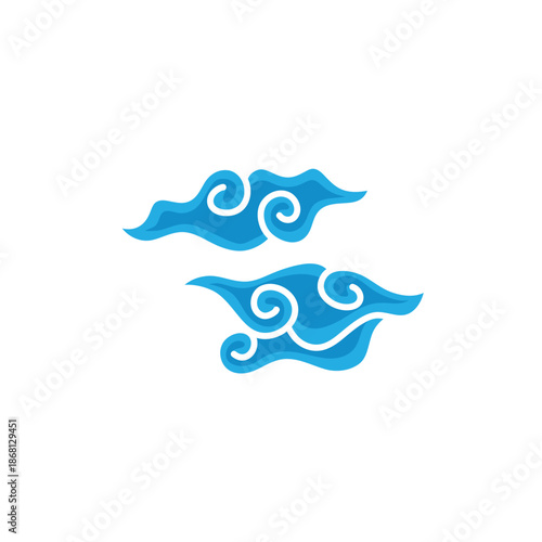 Indonesian mega cloudy batik motif vector illustration.