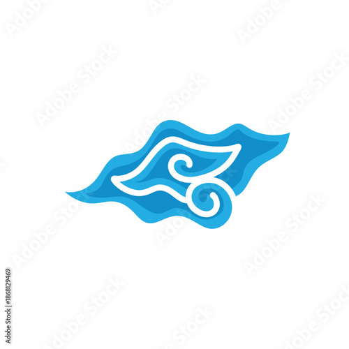 Indonesian mega cloudy batik motif vector illustration.